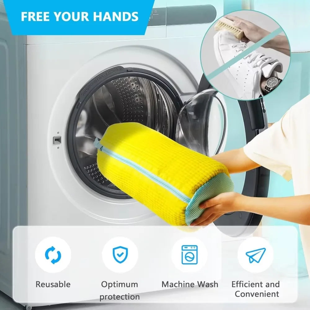 Wash Shoes Bag Padded Net Laundry Shoes Protector Fluffy fibers Polyester Washing Shoes Machine Laundry Bag Drying Bags